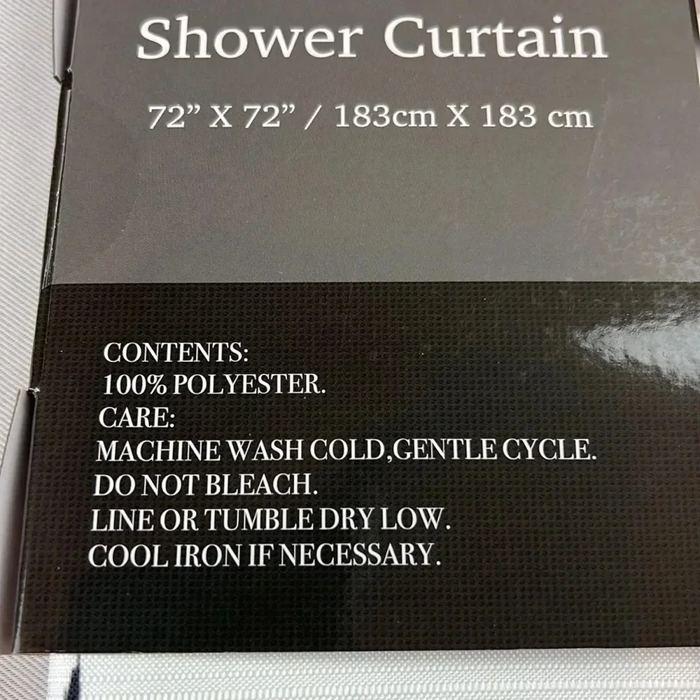 Luxury Home Paris‎ Print Shower Curtain With 12 Beaded Metal Hooks Brand New